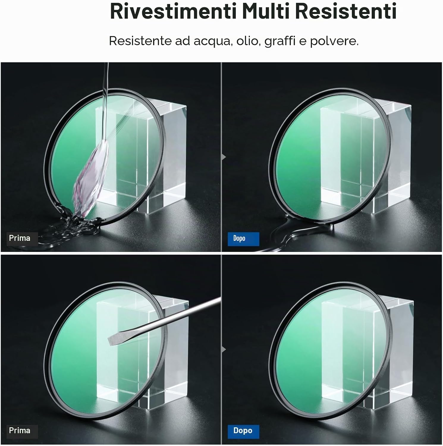 Thumbnail 6 de NEEWER 58mm Black Diffusion 1/4 & 1/8 – Set di filtri diffusione multistrato per ritratto e video (2 pezzi) con custodia e panno
