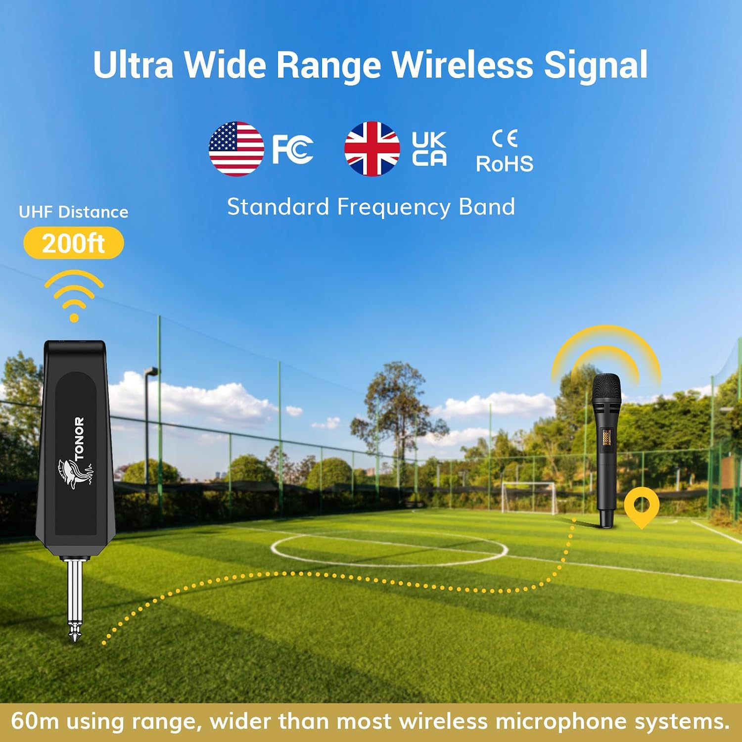 Detalle de TONOR TW3B Dual Wireless Karaoke Microphone System, Rechargeable Receiver