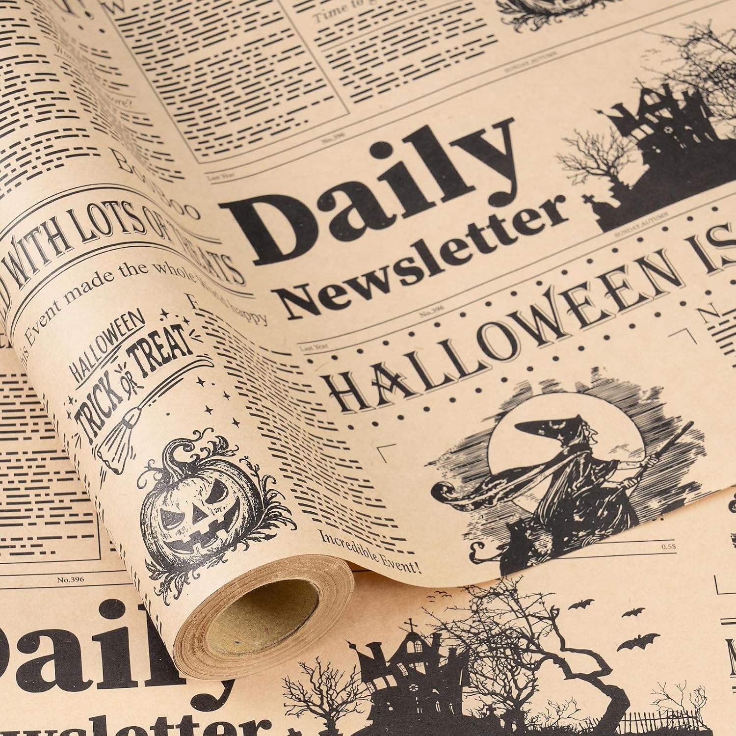 Detalle de RUSPEPA Halloween wrapping paper mini roll