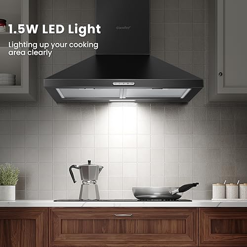 Thumbnail 6 de COMFEE' 60cm Chimney Cooker Hood (Wall Mounted) in Black
