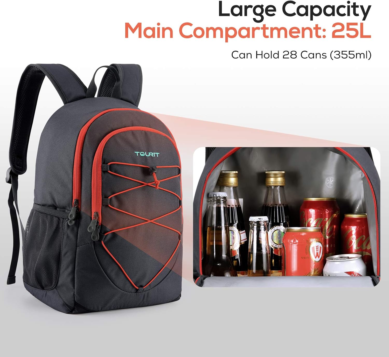 Detalle de TOURIT Insulated Backpack Cooler: 25L Leakproof Pack for Lunches, Picnics and Day Trips