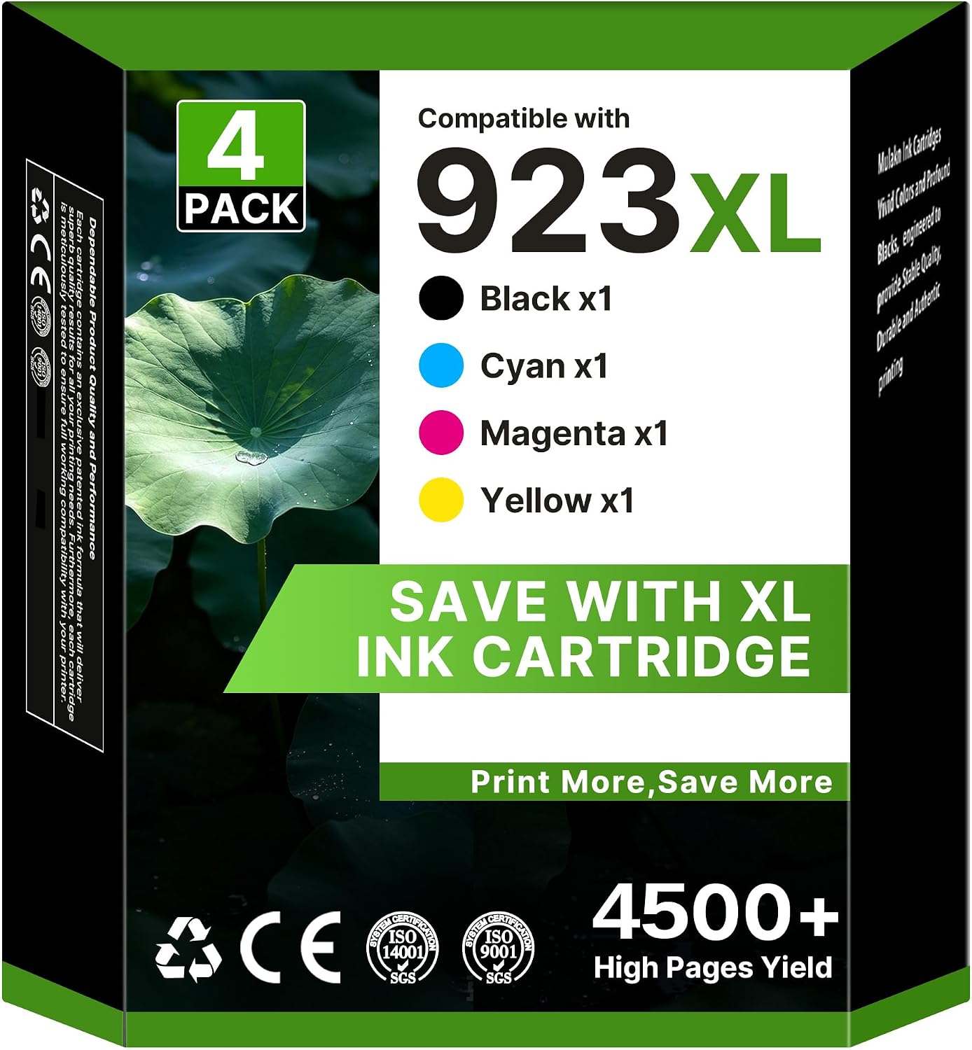 Detalle de SHEENGO 923XL/923 Ink Cartridge Combo Pack for HP Printers, 4 Colors