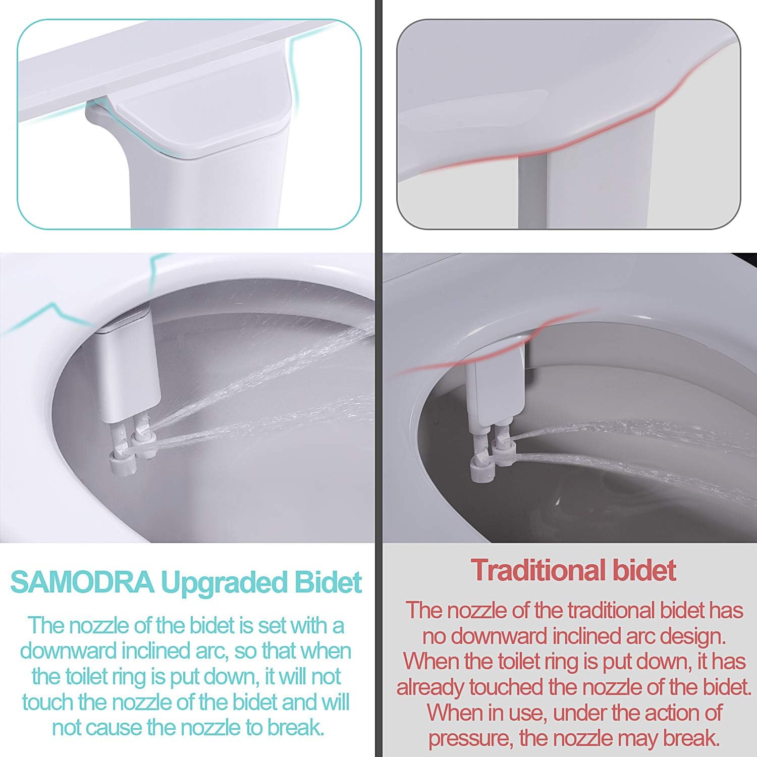 Thumbnail 4 de SAMODRA Non-Electric Cold Water Bidet Attachment for Toilet (White) with Pressure Controls