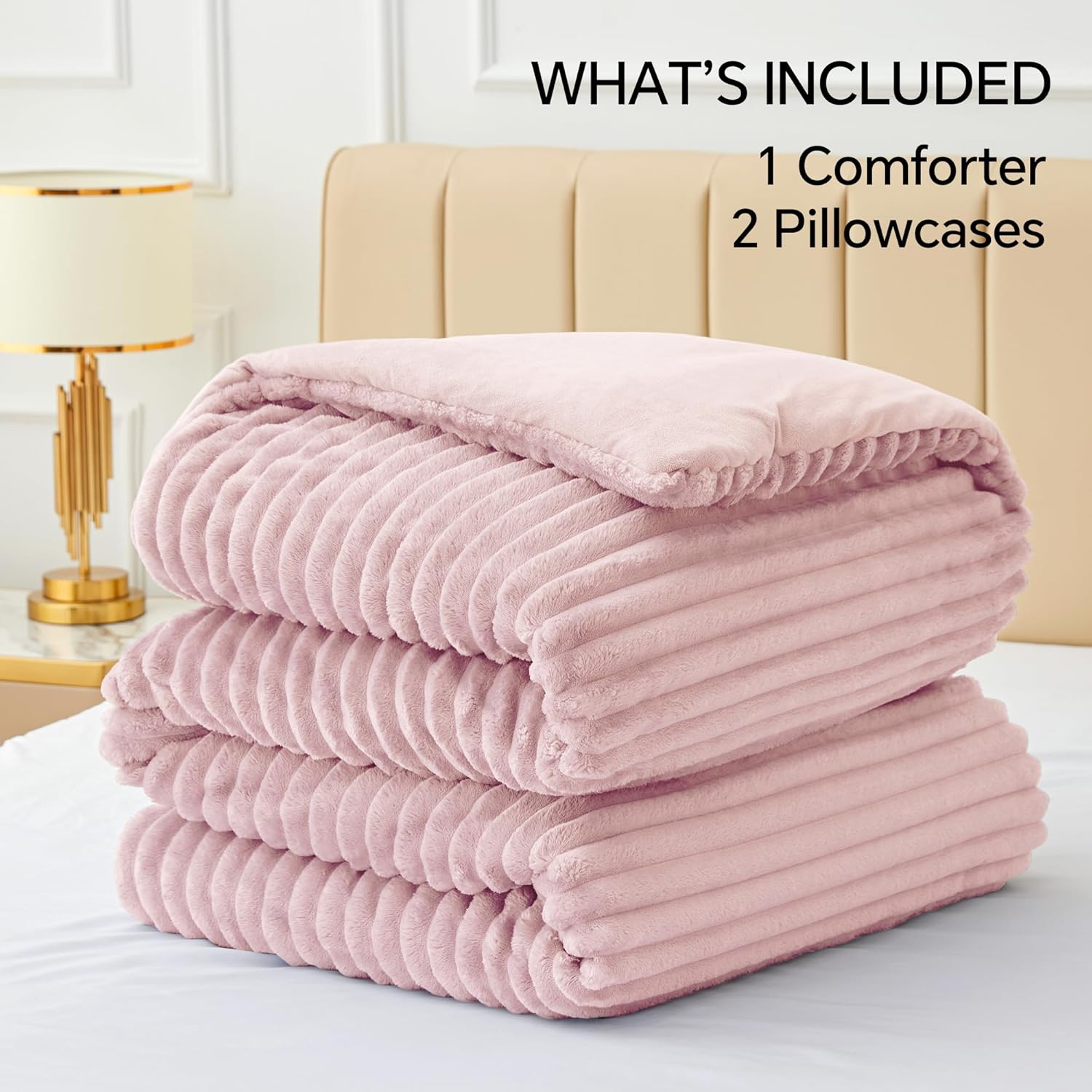 Thumbnail 6 de BEDELITE Fleece Queen Comforter Set – Ultra-Soft, Warm Fluffy Pink Bedding (2 Pillowcases)