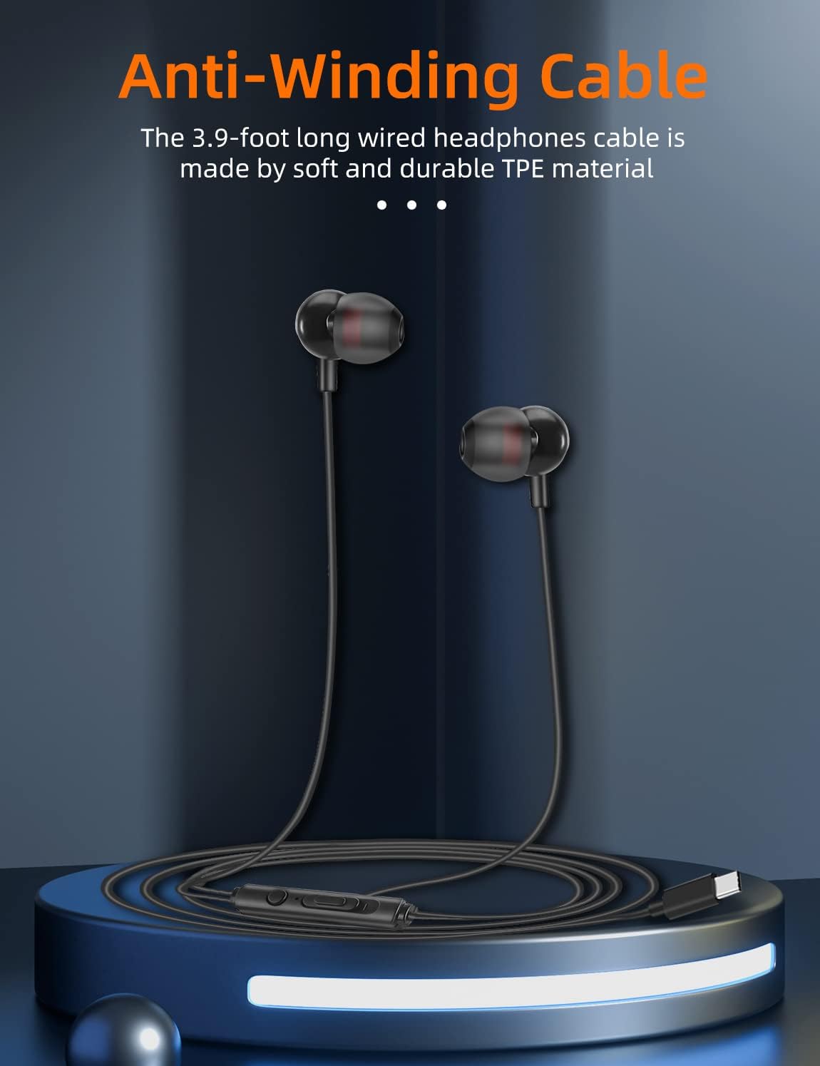 Detalle 2 de MAS CARNEY TI3 USB-C-in-earhoofdtelefoon met microfoon en volumeregeling
