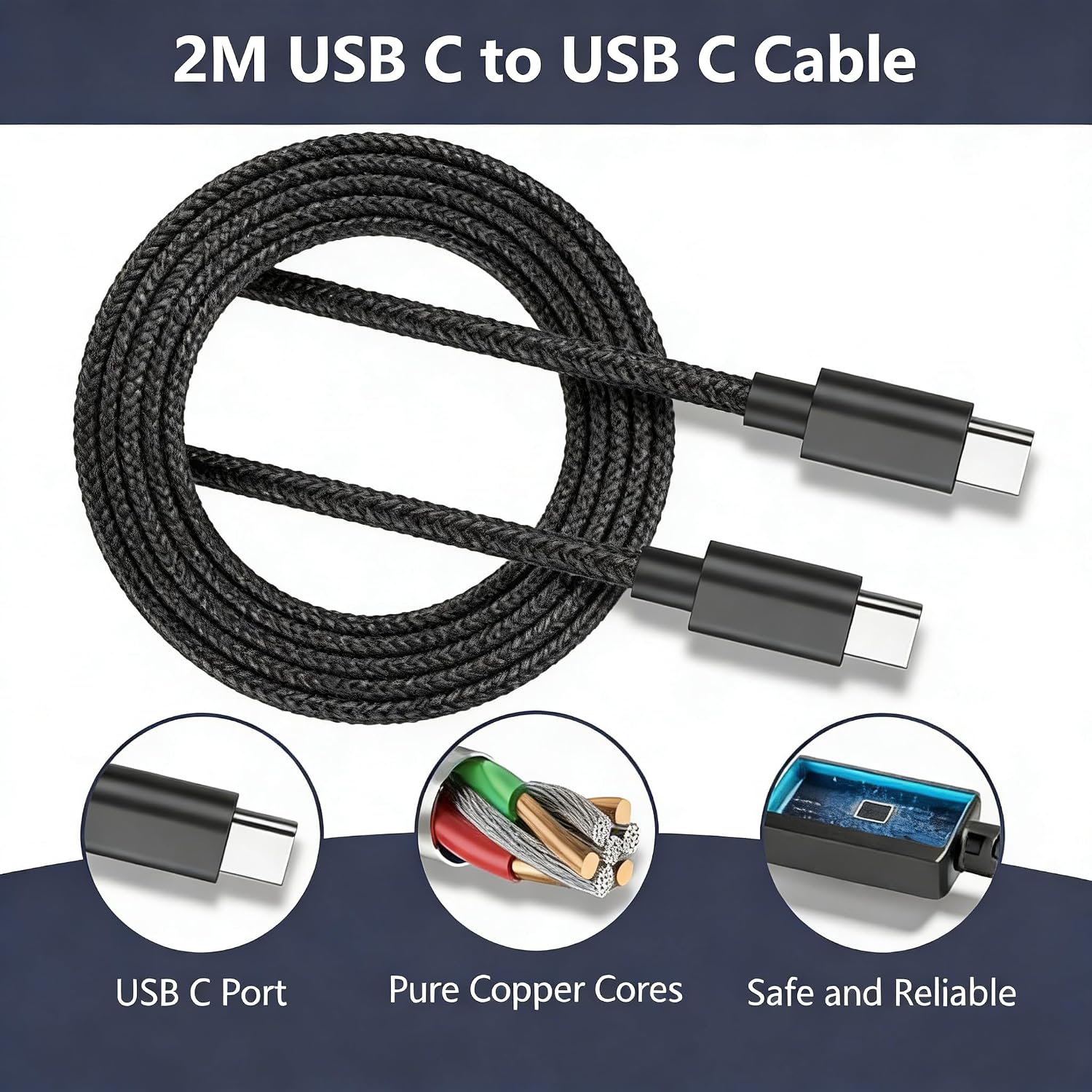 Detalle 2 de 45W USB-C Charger for Samsung Fast Charger Plug with 2M USB-C Cable (UK plug)