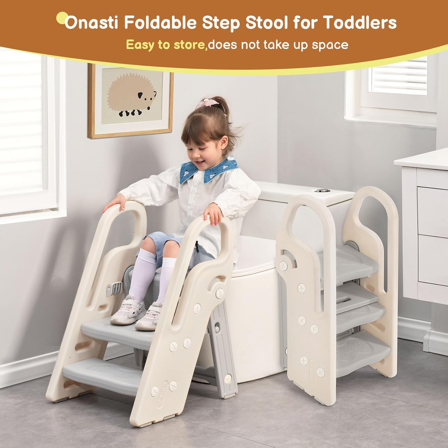 Detalle 2 de Onasti Foldable Step Stool, 3-Step Safety