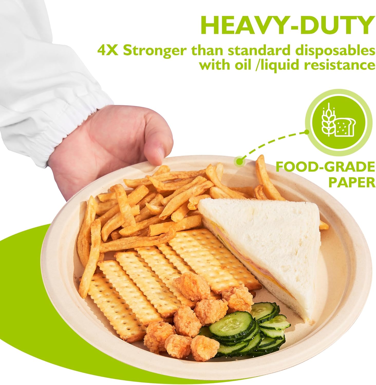 Thumbnail 6 de Packinno 9 Inch 125-Pack Compostable Plates