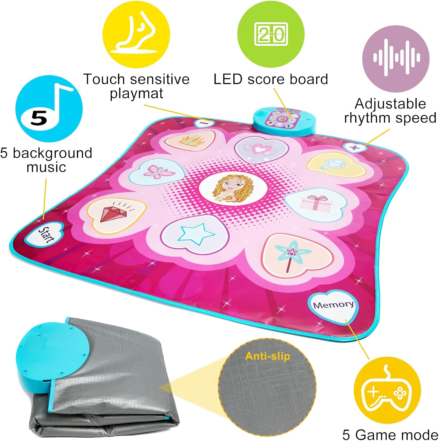 Detalle de Dance Mat Toys Music Play Mat 5 Modes 3 Levels 3+
