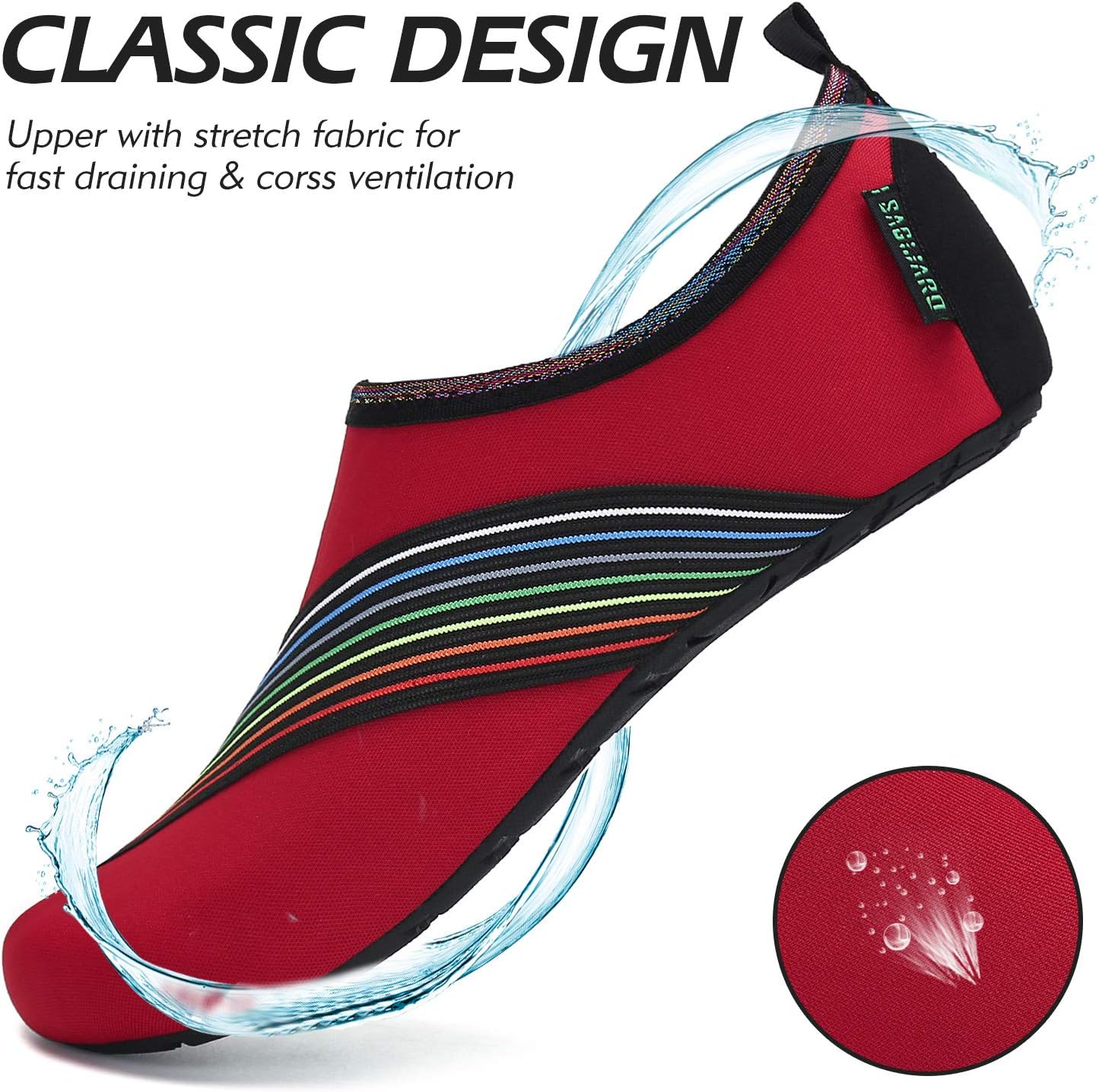Thumbnail 2 de SAGUARO Unisex Badeschuhe – Wasserschuhe für Damen und Herren, schnell trocknend, rutschfeste Gummisohle