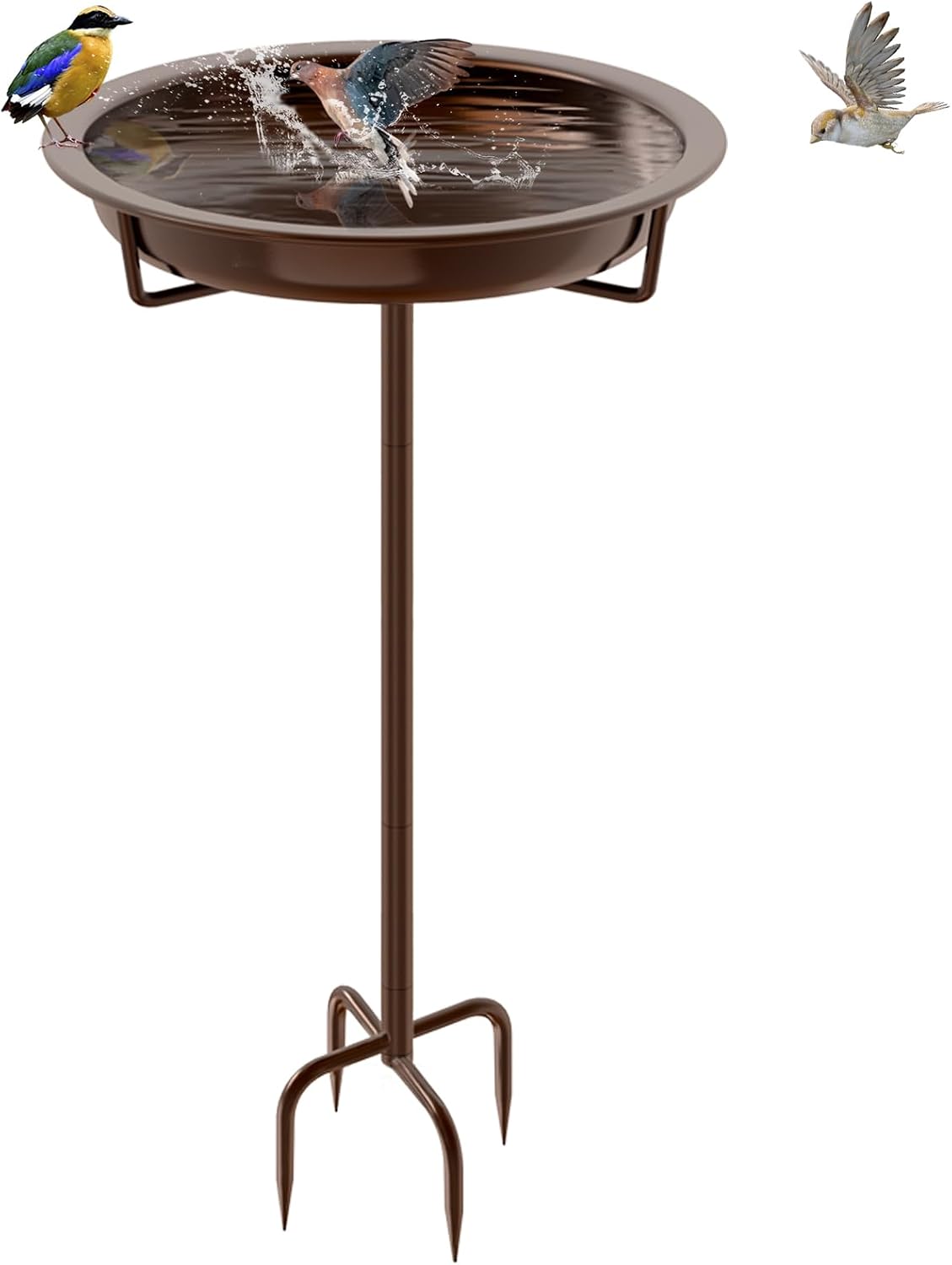 KHayRovies Vogeltränke stehend aus Metall (92 x 27 cm) – Outdoor-Vogelbad im Retro-Stil