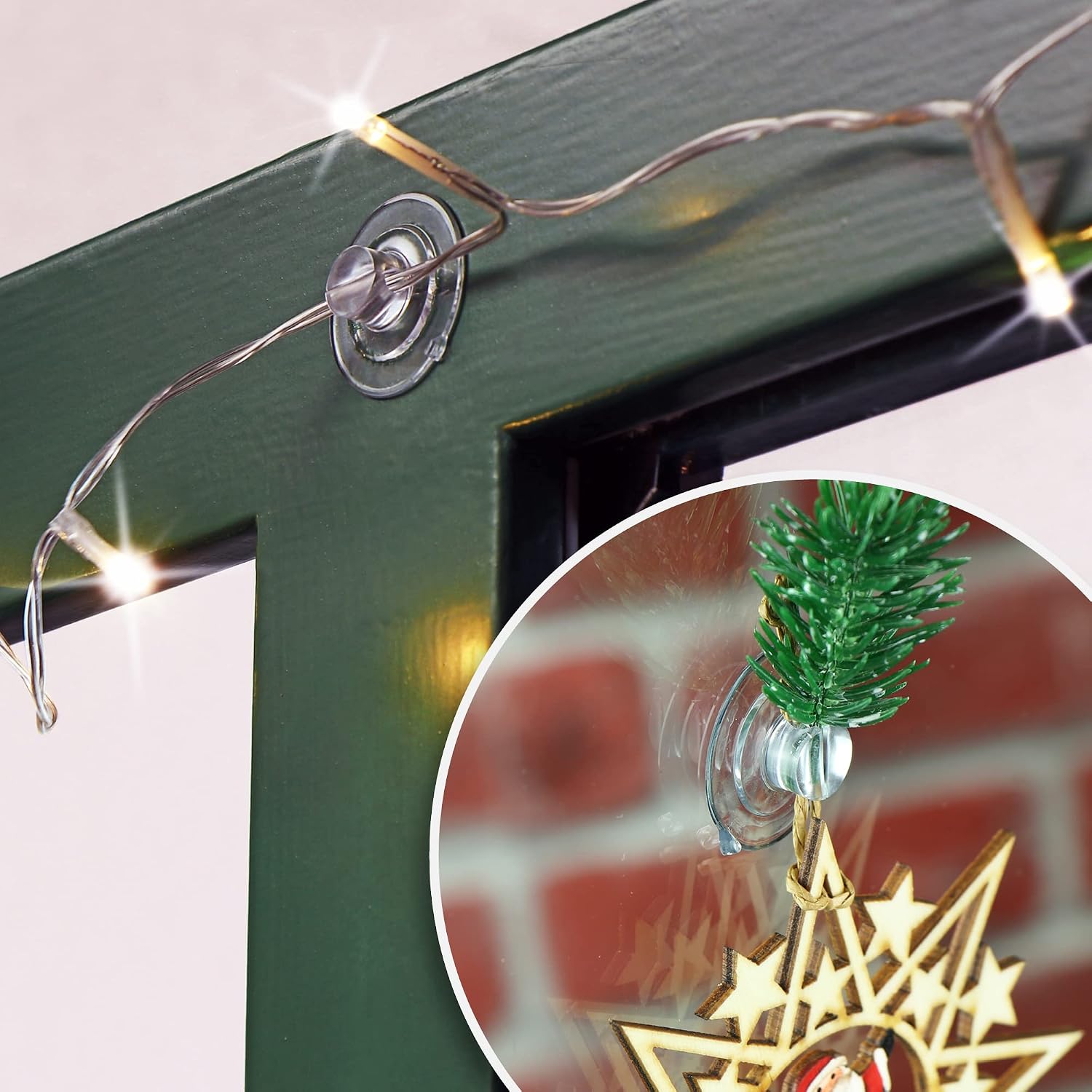 Thumbnail 2 de com-four® 80x Portaventosa con Fessura per Cavo, trasparente Ø 30 mm – 80 supporti robusti per decorazioni festive