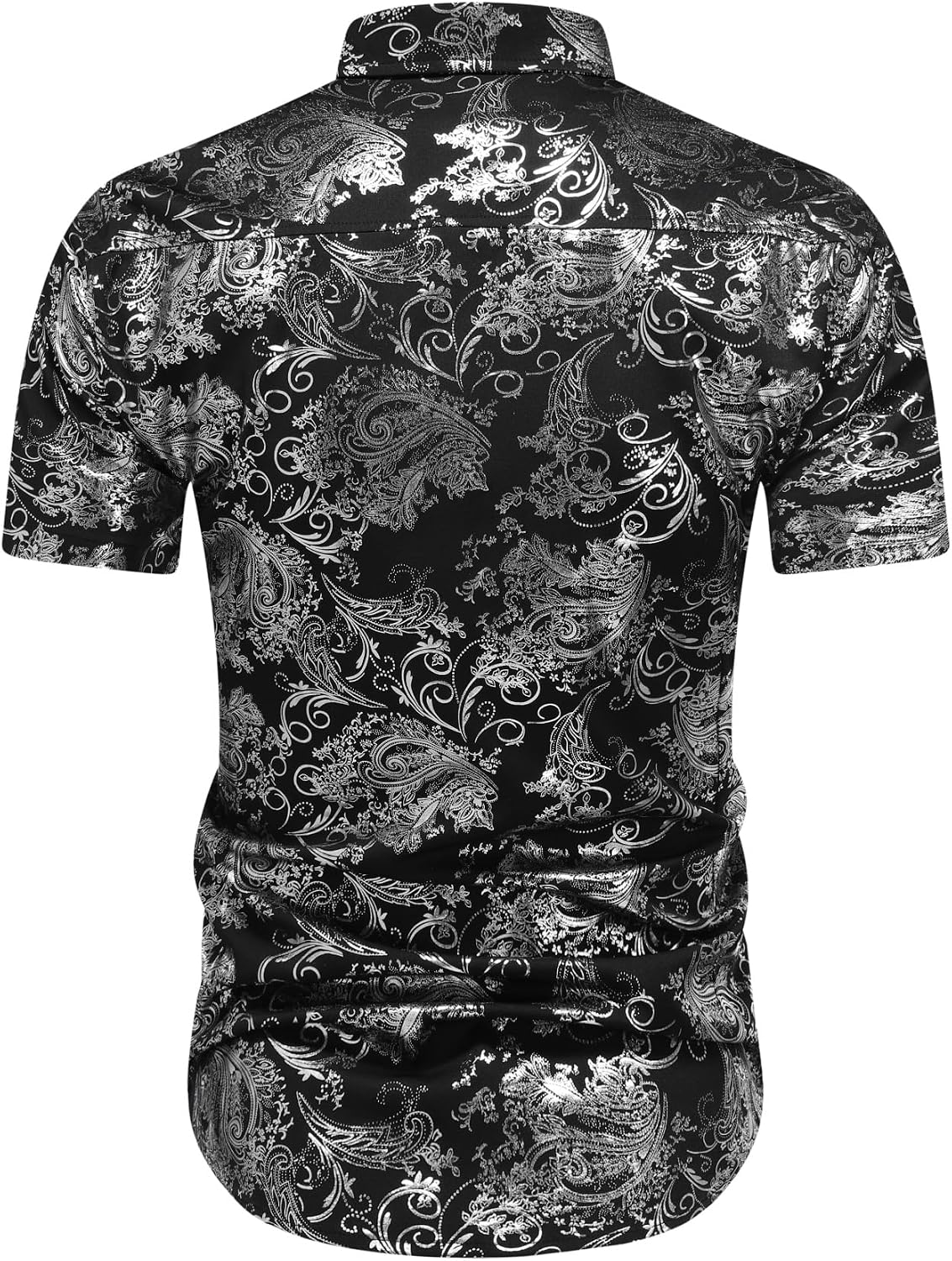 Detalle 2 de Allthemen Men’s Jacquard Shirt and Short Set – 2 Piece Short Sleeve Paisley