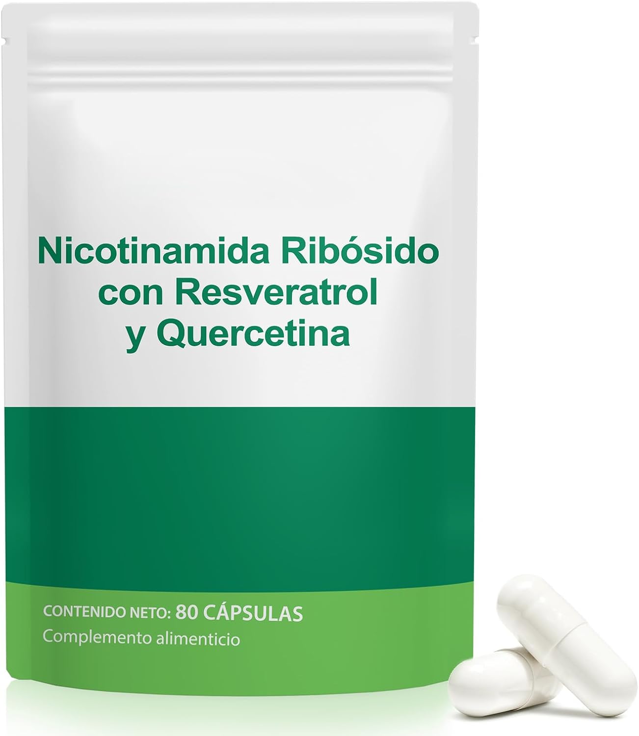 Detalle de Nicotinamida Ribósido con Resveratrol y Quercetina 80 Cápsulas