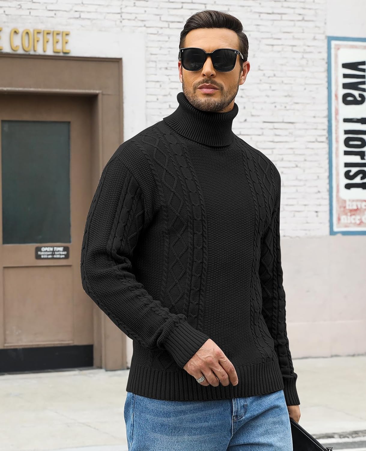 Thumbnail 4 de Zetieny Herren Rollkragen-Pullover aus Feinstrick – Slim Fit, Langarm