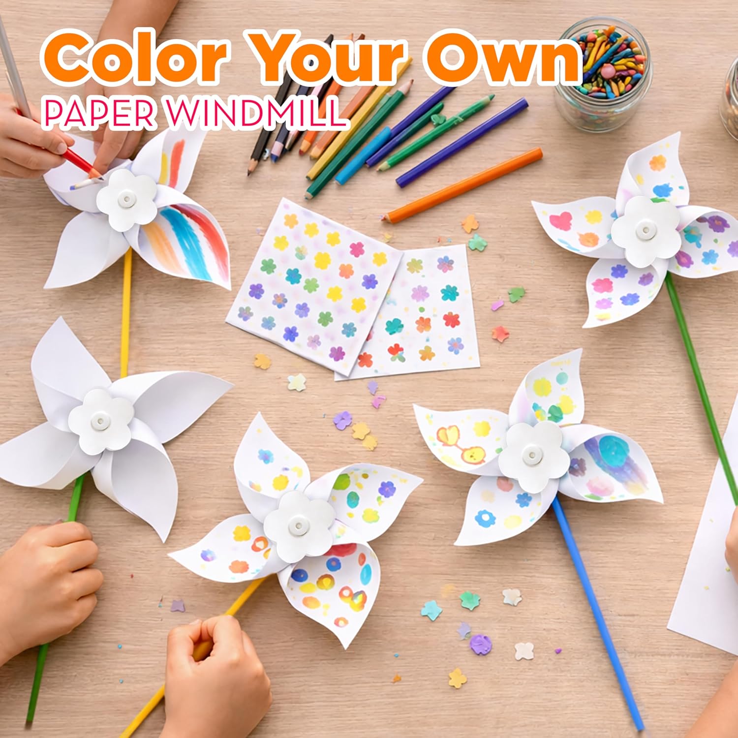 Detalle 2 de 4E's Novelty 24 DIY pinwheels craft kit
