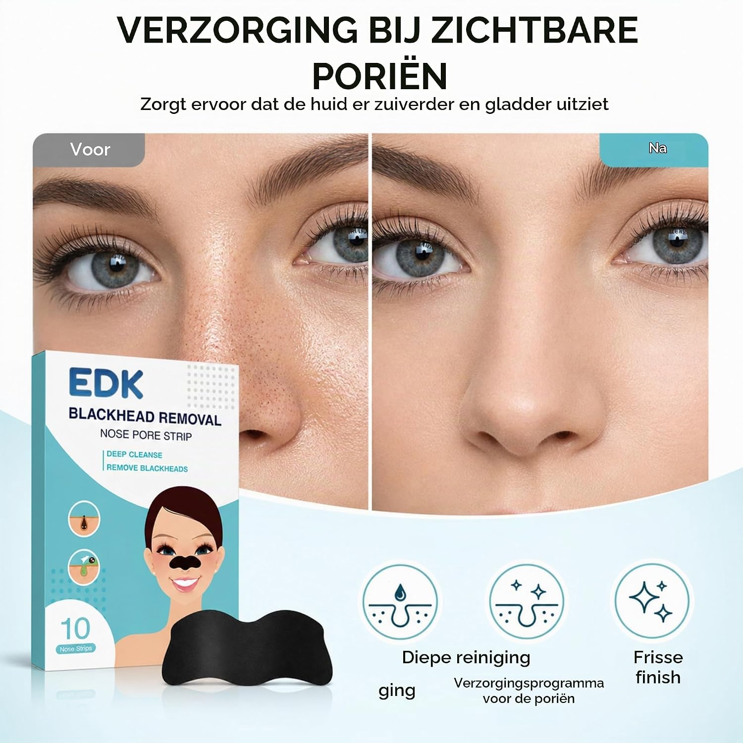Thumbnail 6 de EDK neusstrips tegen mee-eters, met collageen, vitamine C en hyaluronzuur