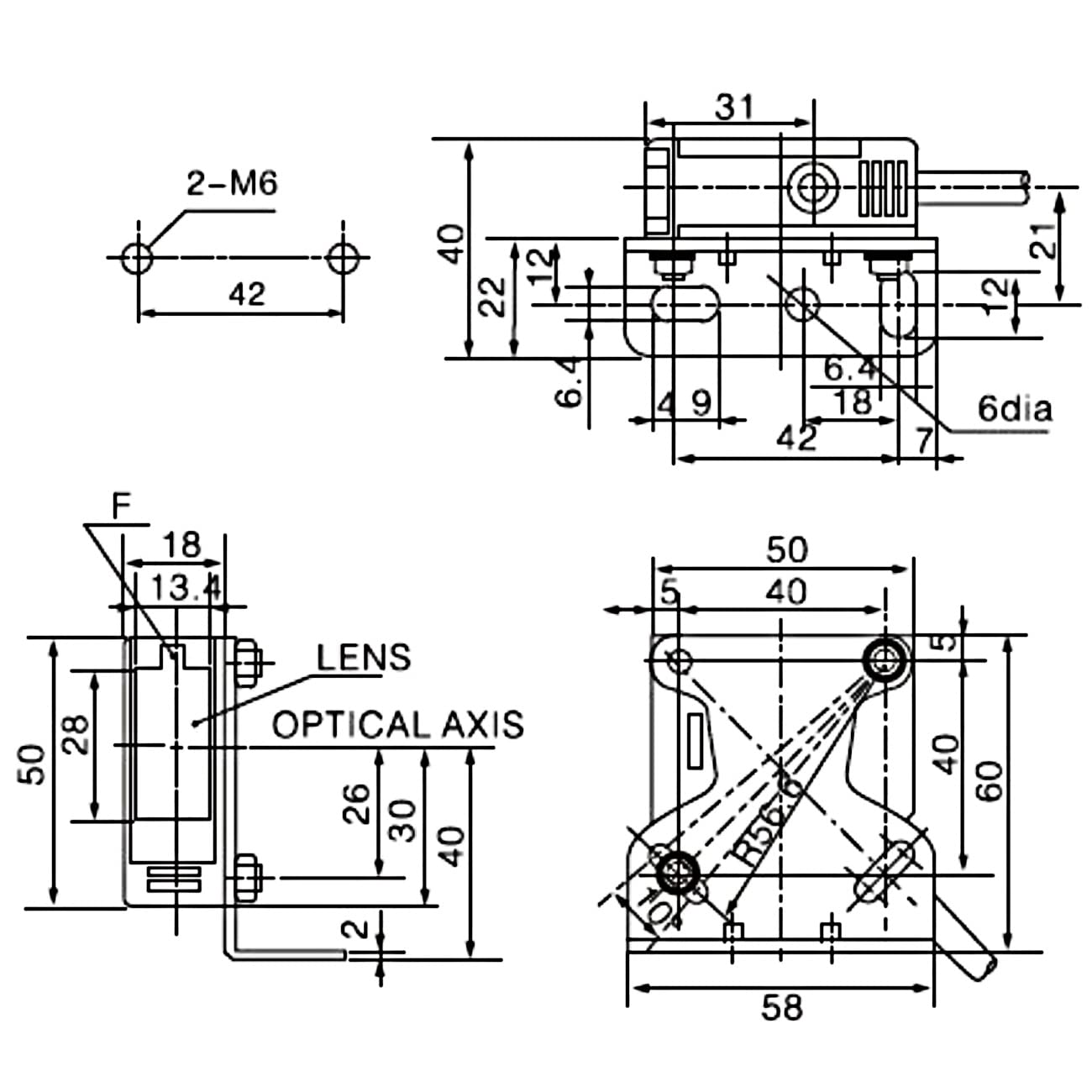 Thumbnail 6 de Heschen Photoelektrischer Schalter E3JK-R4M2 (DC 12–24 V), Erfassungsabstand 4 m mit Reflektorblende