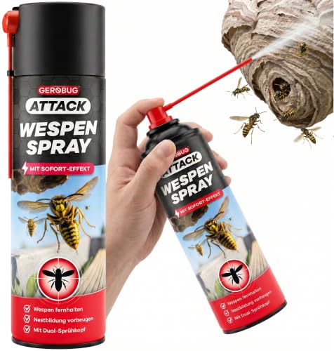 Detalle de GEROBUG Wespen Aerosol Spray 500 ml – Hocheffektives Anti-Wespenmittel für Balkon und Terrasse