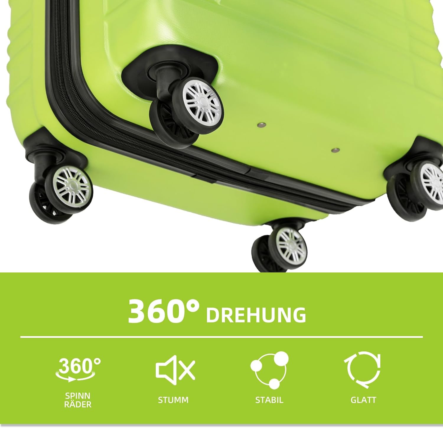 Detalle 2 de BEIBYE Reisekoffer 2088 Hartschalekoffer – 55 x 39 x 23 cm, 2,8 kg, 45 L, 360° Zwillingsrollen, expandierbar
