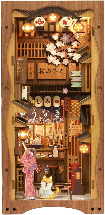 Detalle de CUTEBEE Book Nook Kit Under the Sakura Tree