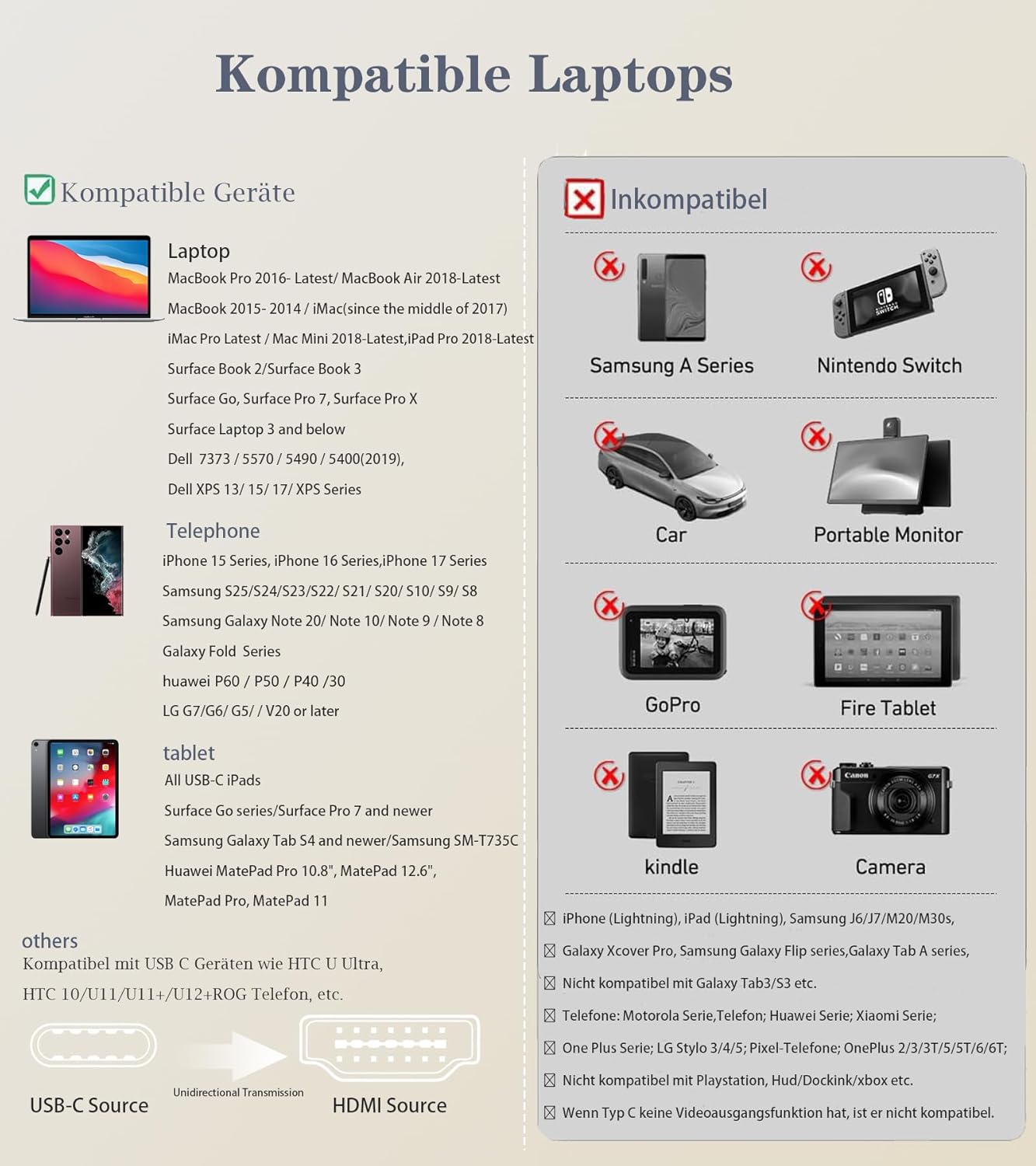 Thumbnail 4 de AviBrex USB C auf HDMI Kabel 4K 1.5M – Kabellösung für USB‑C Geräte mit HDMI-Ausgang