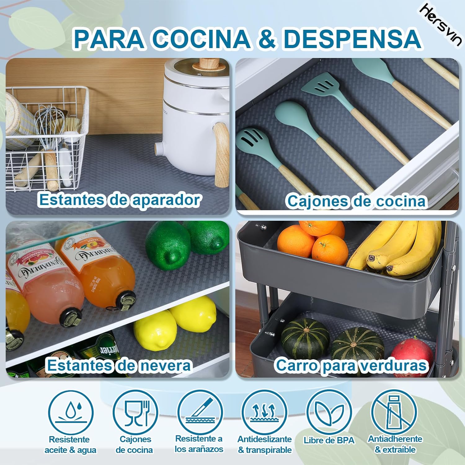 Thumbnail 3 de Hersvin 30cmx300cm Protector de Cocina, Alfombra EVA Antideslizante 🏠