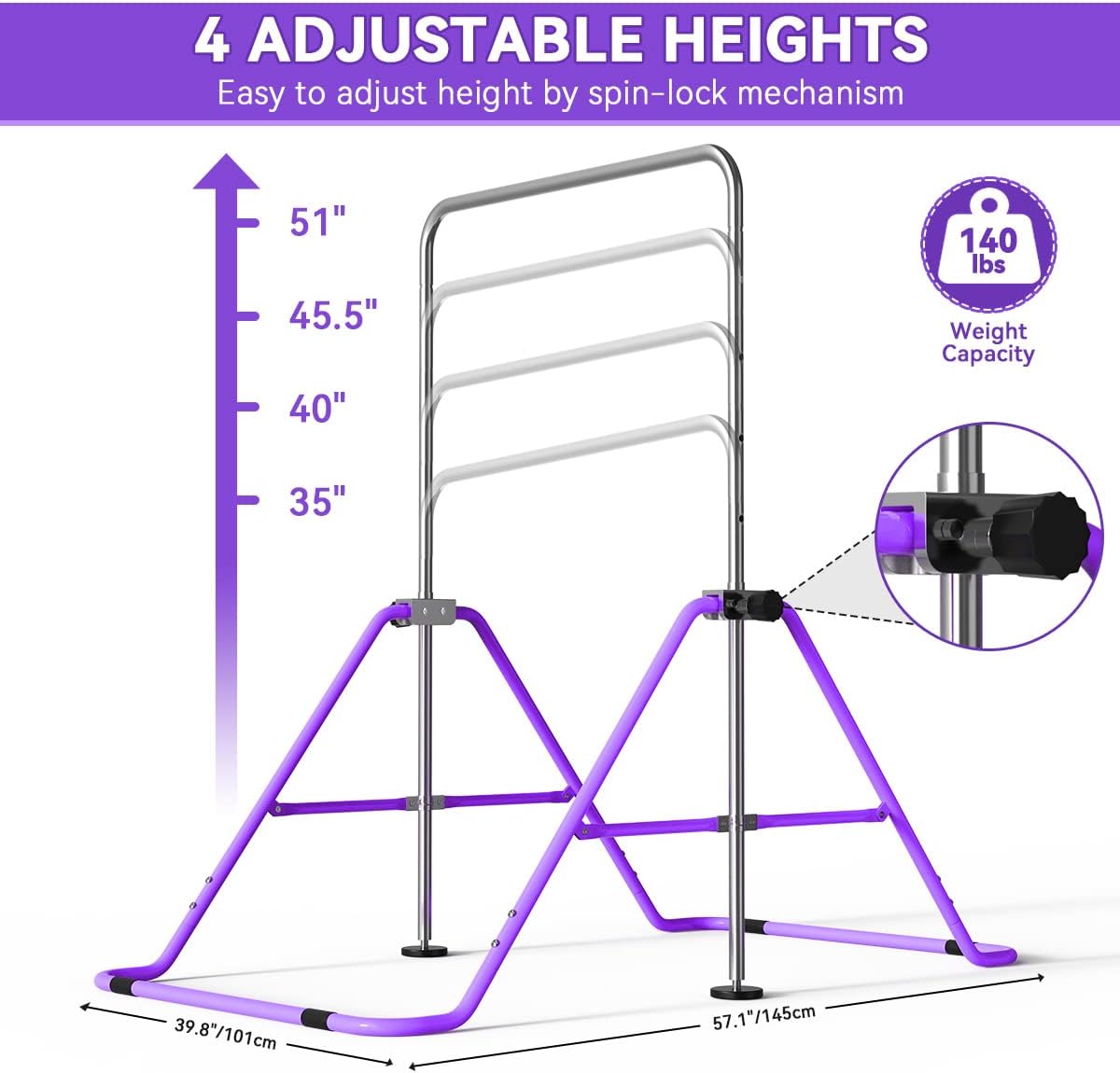Detalle 2 de FBSPORT Gymnastikstange Kinder 132 cm 🤸