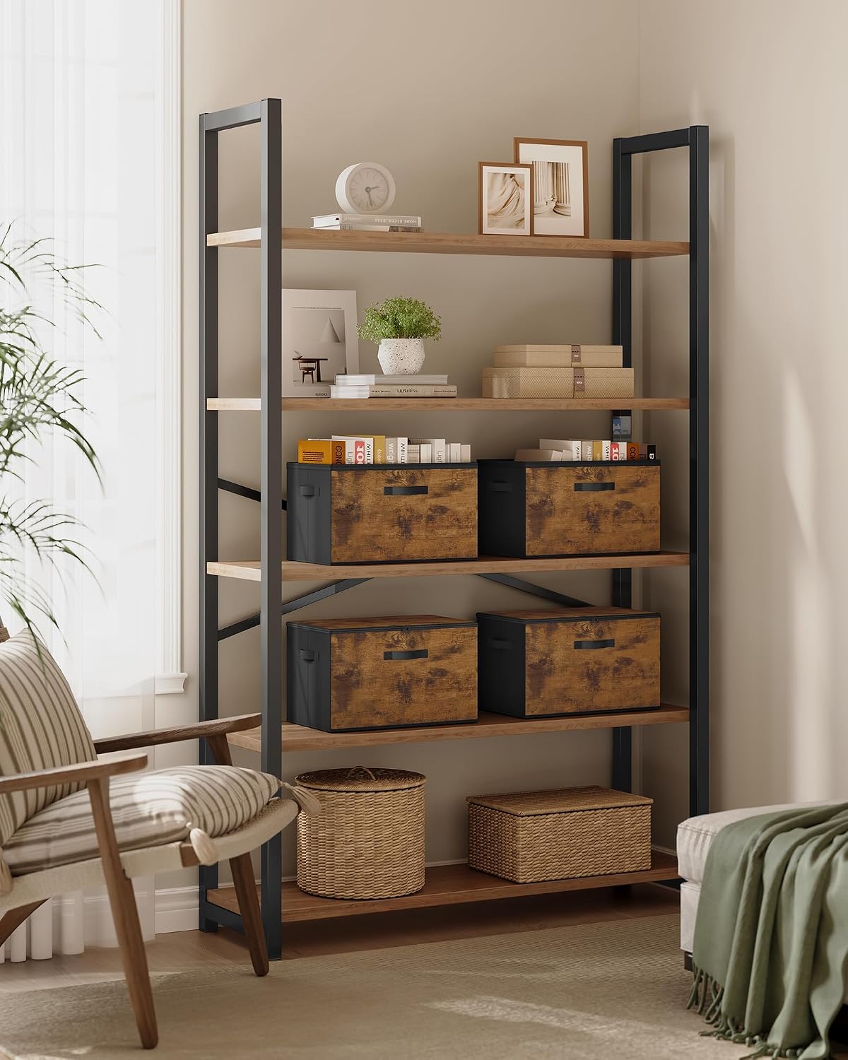 Thumbnail 6 de SONGMICS Aufbewahrungsbox mit Deckel (6er Set) faltbar, mit Griffen – Vliesstoff, vintagebraun RYZ103BH03, 40 x 30 x 25 cm