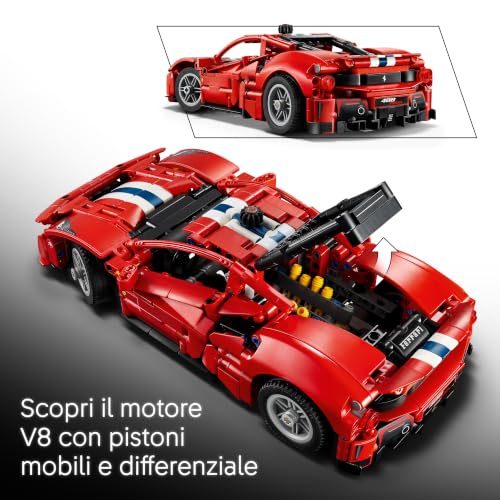 Detalle de LEGO Technic Auto Ferrari 488 PISTA 42235: il modello da collezione per giovani piloti e appassionati di Meccaniche