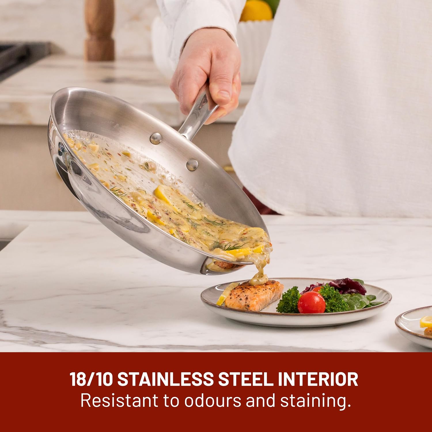 Detalle de Lagostina Forte 2100103838 12-Piece Tri-Ply Stainless Steel Cookware Set