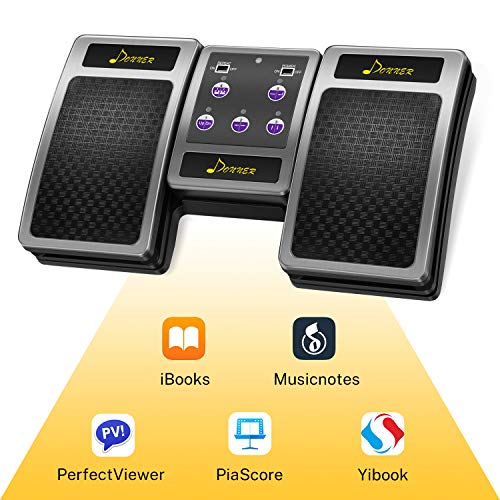 Detalle 2 de Donner Pedale Voltapagina Bluetooth Ricaricabile per Tablet, Argento