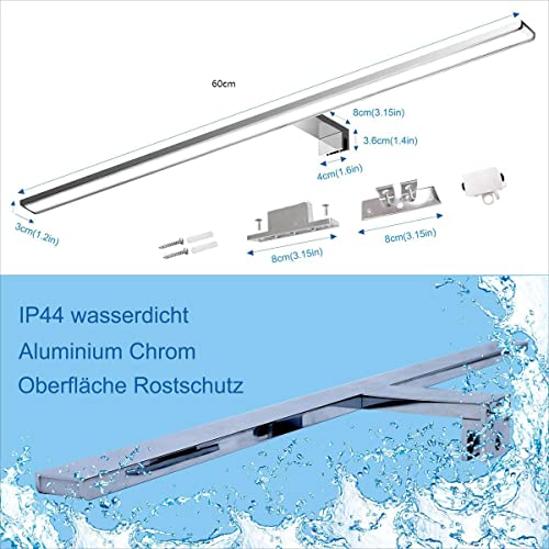 Detalle 2 de YIQAN 60cm Luz de Espejo LED 13W IP44 para Baño