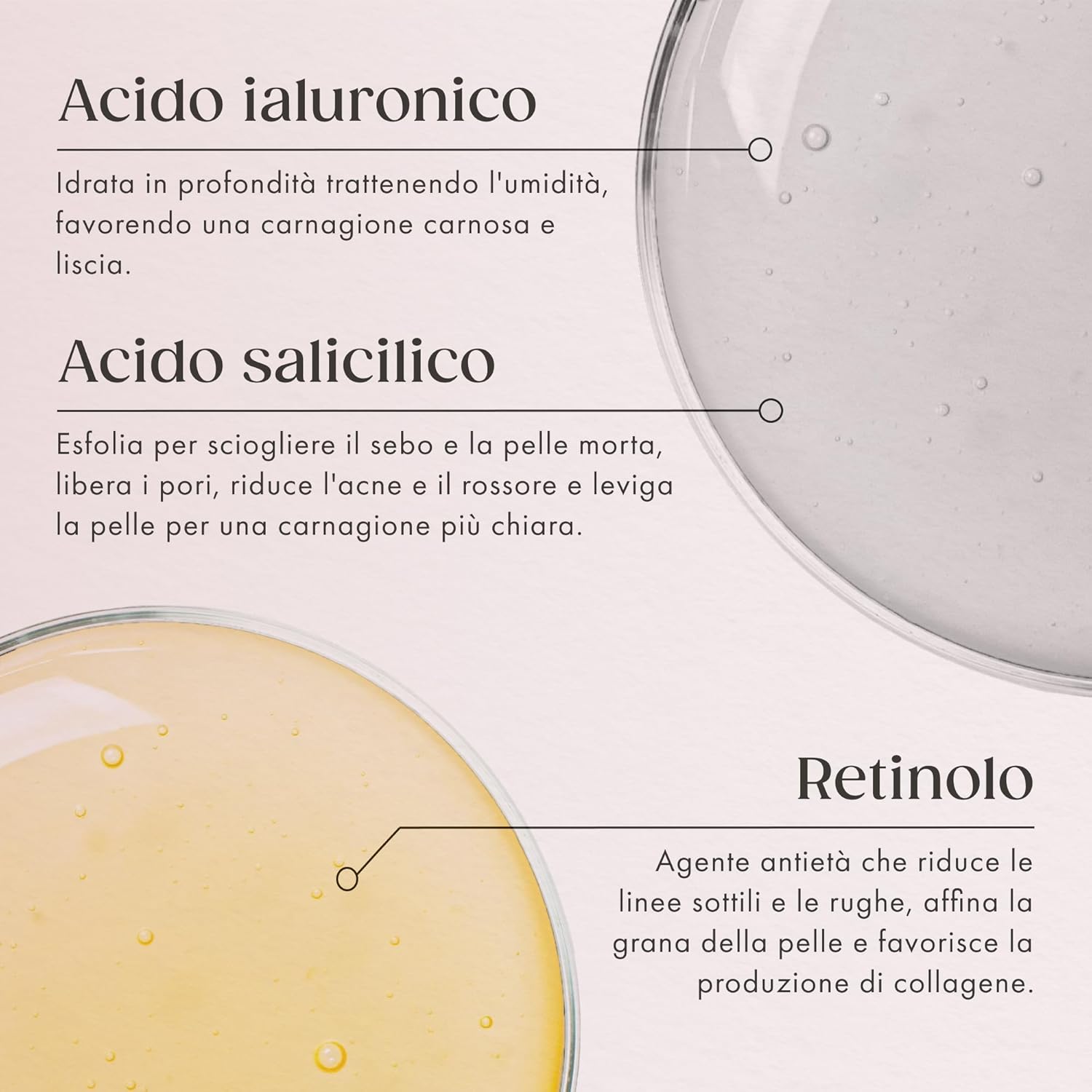 Detalle de Satin Naturel Siero al Retinolo 100 ml – Siero viso anti-age con Retinolo, acido ialuronico, Niacinamide e Aloe Vera Bio