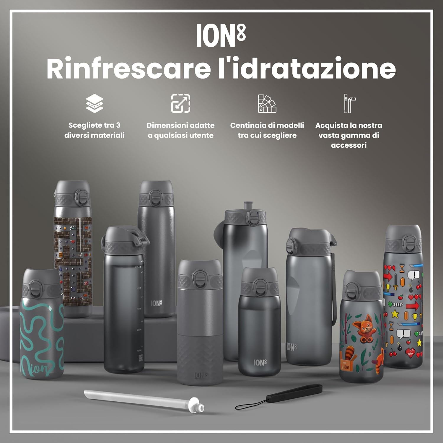 Thumbnail 6 de ION8 Borraccia in Acciaio Inox Prova di Perdite – Facile da Aprire, Lavabile in lavastoviglie, senza BPA, con maniglia