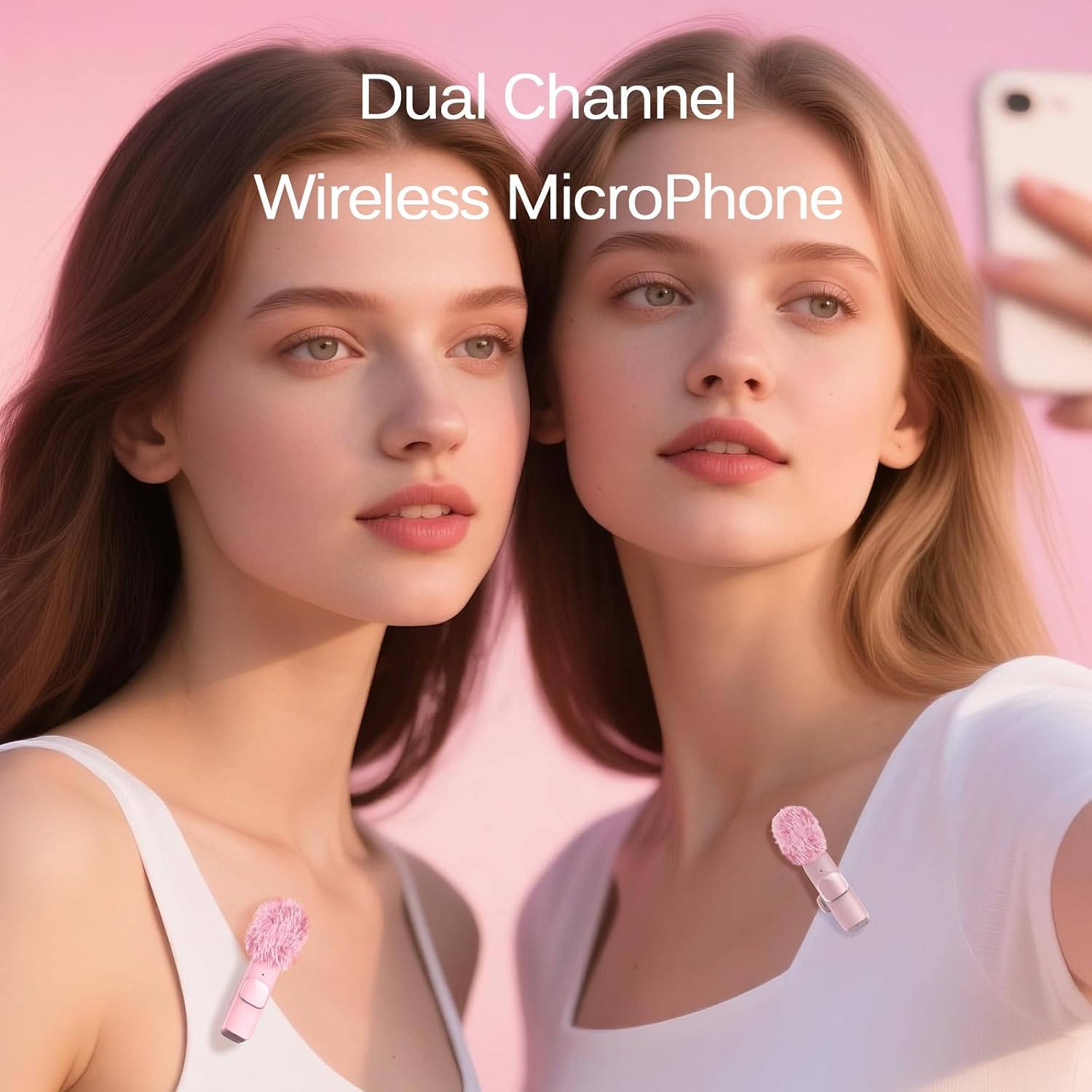 Thumbnail 1 de LIZHUZHONG Wireless Lavalier Lapel Microphone for iPhone, Pink