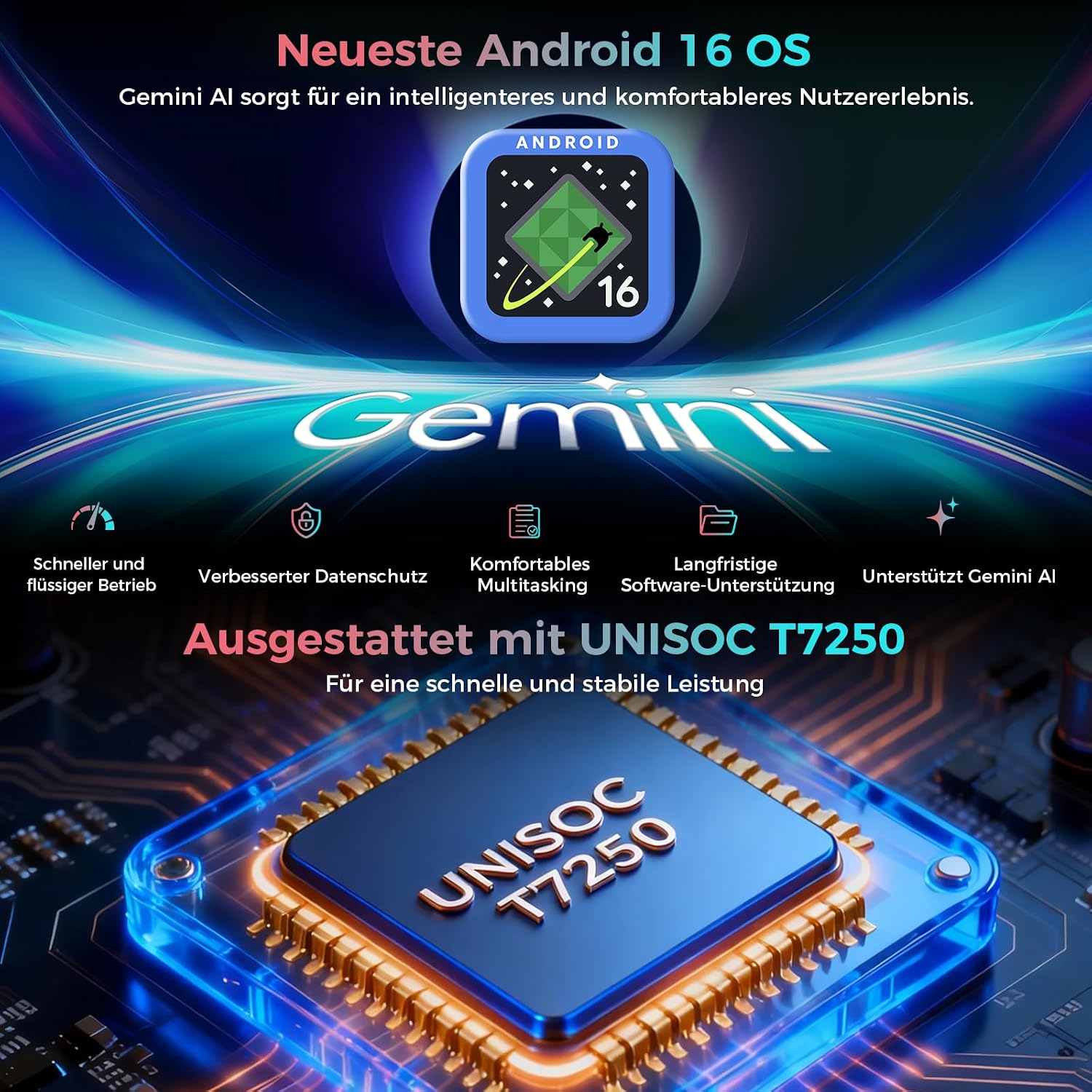 Detalle de RebotAi 2026 Tablet 11 Zoll – Android 16, Octa‑Core, 32GB RAM + 128GB ROM + 1TB TF, 8000mAh, 90 Hz Display