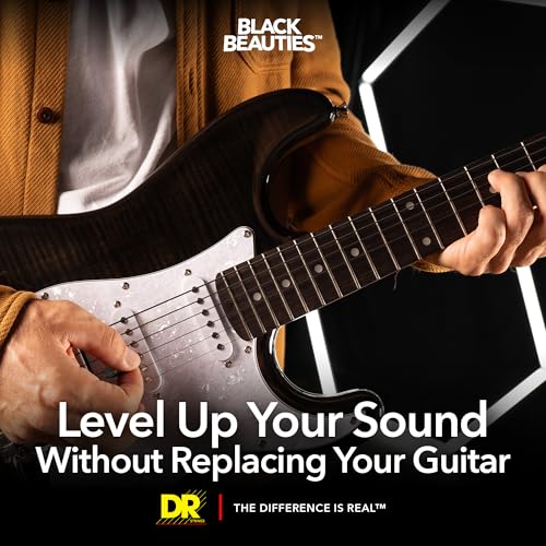 Detalle de DR String BKE-9 Black Beauties Lite-Tite – Jeu de cordes pour guitare électrique