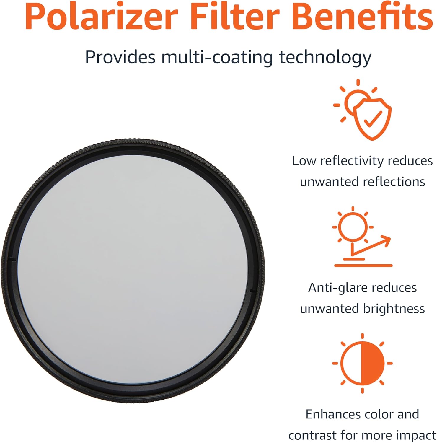 Thumbnail 1 de Amazon Basics 58 mm Circular Polariser Protection Filter for Deeper Colours and Glare Reduction