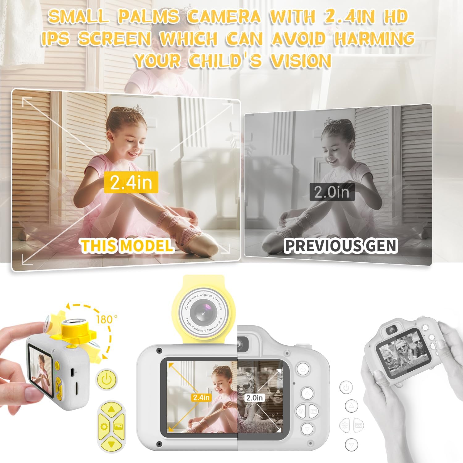 Thumbnail 2 de ARNSSIEN Kids Camera for 3-12 Year Olds with 180° Flip Lens (X101) – 2.4 Inch IPS Screen