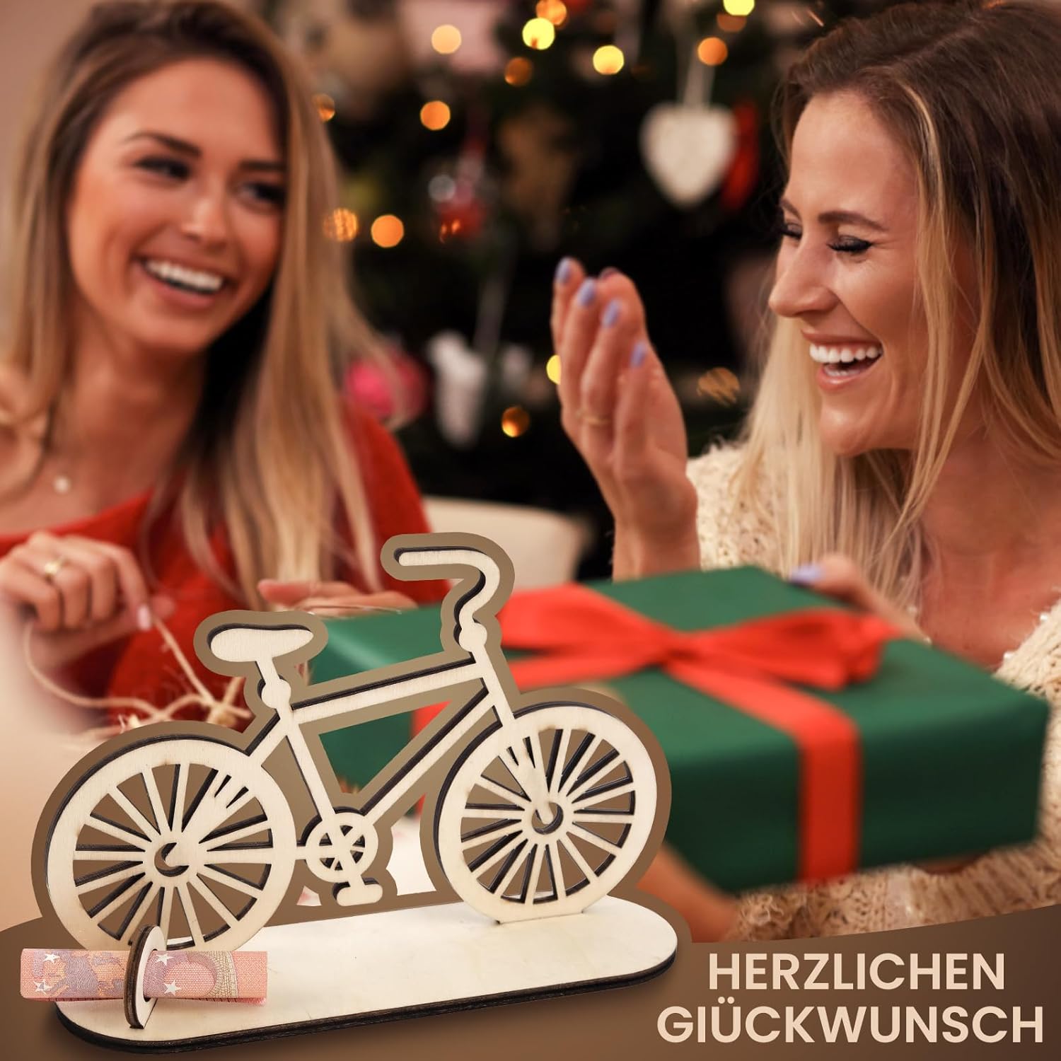 Thumbnail 5 de HOLDLEAF Fahrrad Geldgeschenk Holz – Originelles Geschenk für Fahrradfreunde