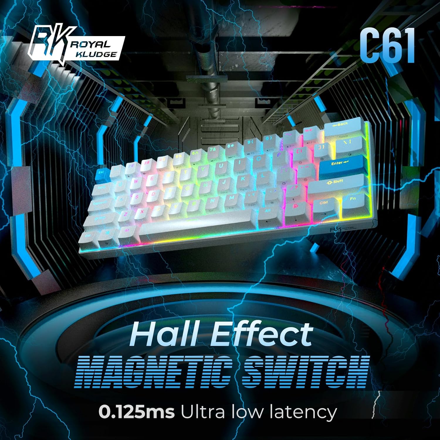 Thumbnail 1 de RK ROYAL KLUDGE C61 HE 60% Gaming Keyboard with Hall-Effect Magnetic Switch