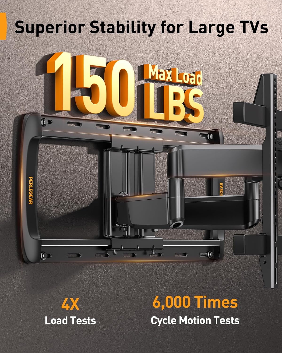 Thumbnail 4 de Perlegear Full Motion Sliding TV Wall Mount (PGTVM41B) for 42–95" TVs up to 150 lbs