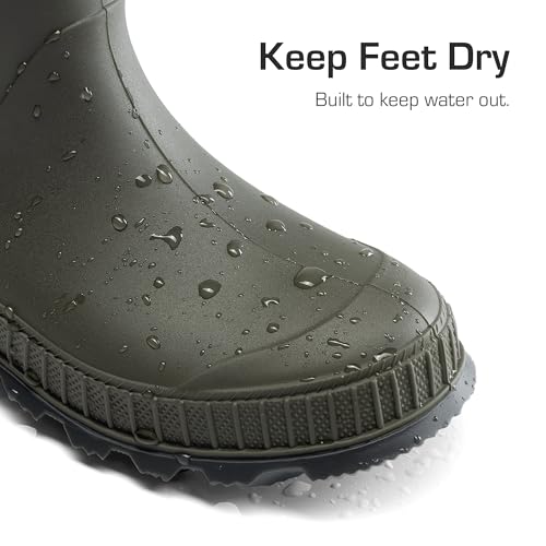 Thumbnail 3 de DREAM PAIRS Boys Non-Slip Wellies in Olive (Size 2 Big Kid)