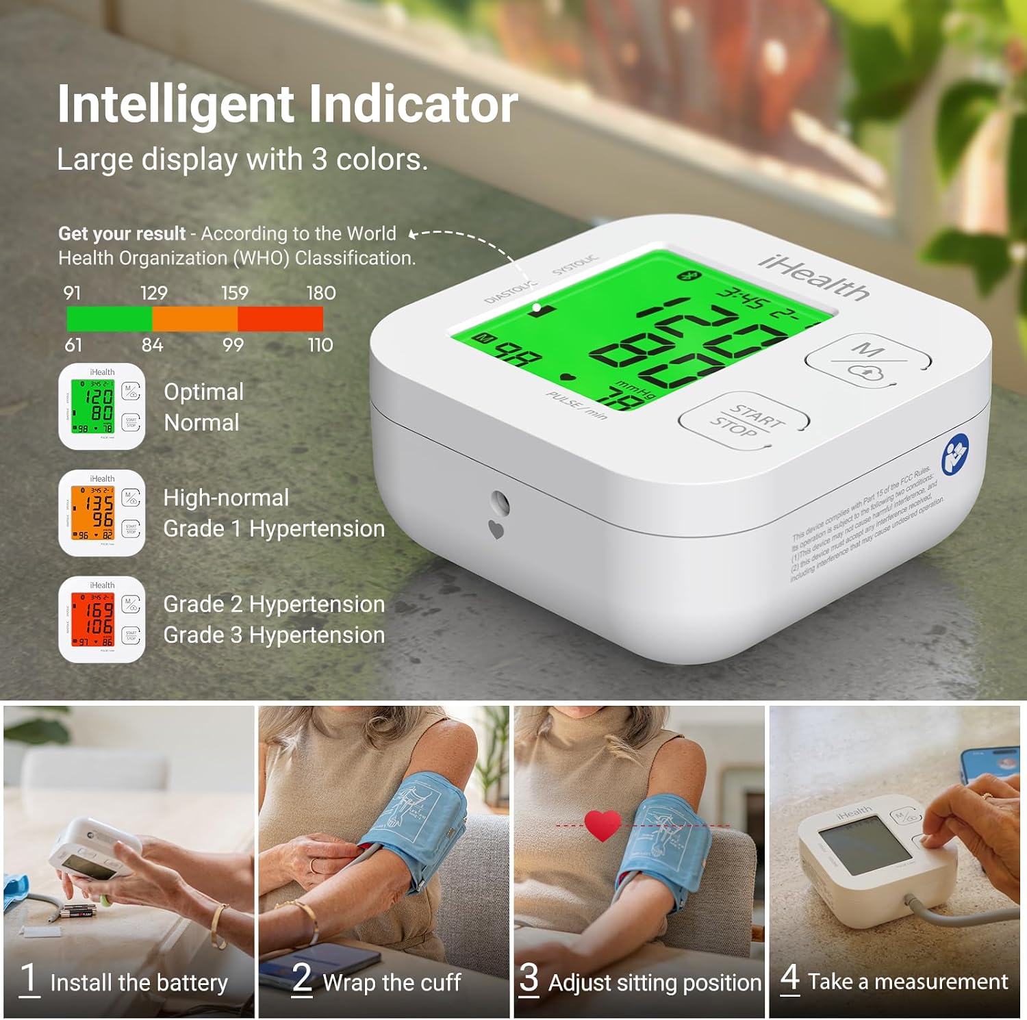 Detalle de iHealth Track Smart Upper Arm Blood Pressure Monitor with Wide-Range Cuff