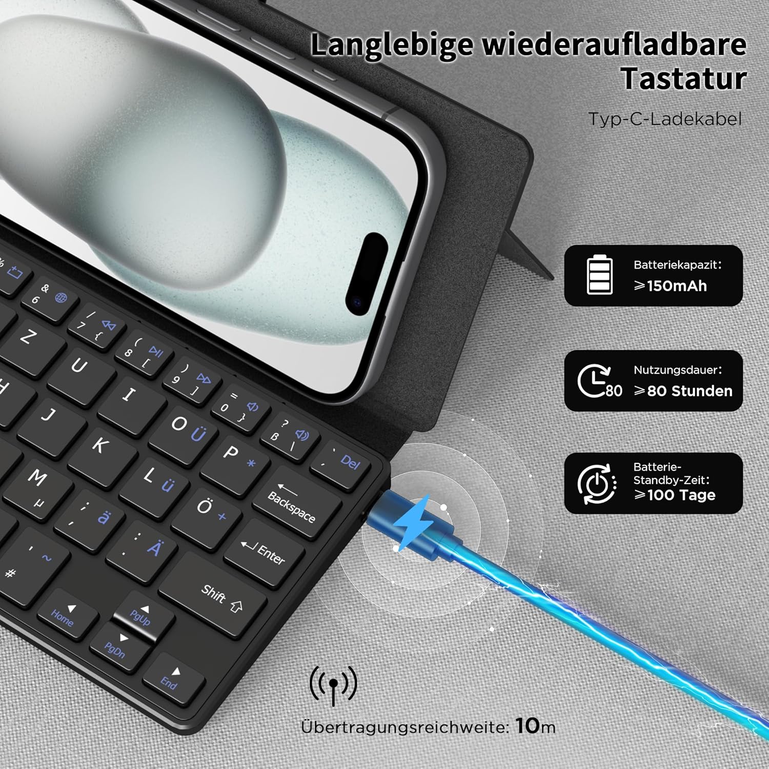 Thumbnail 5 de CACOE Mini Bluetooth Tastatur 191 g ⌨