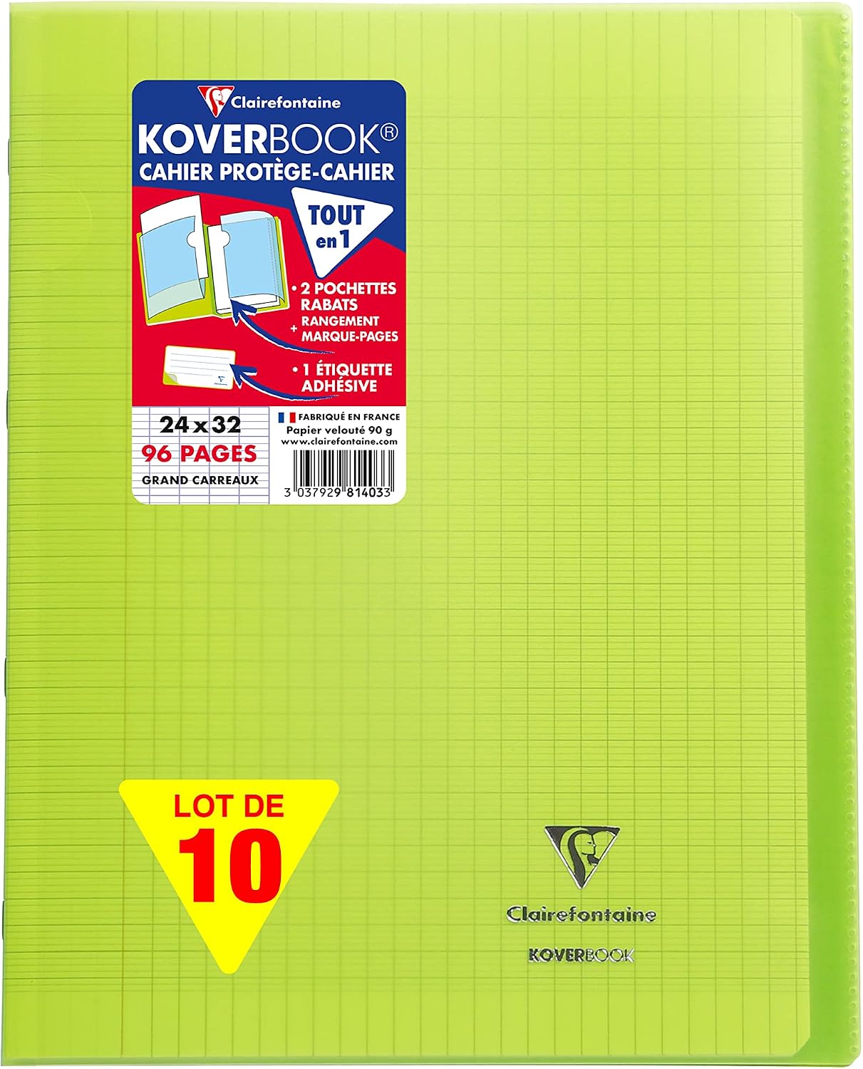 Thumbnail 5 de Clairefontaine 984420AMZC – Lot de 2 Cahiers Agrafés Koverbook 24x32 cm, 48 Pages, 90 g, Couverture Polypro, Incolore