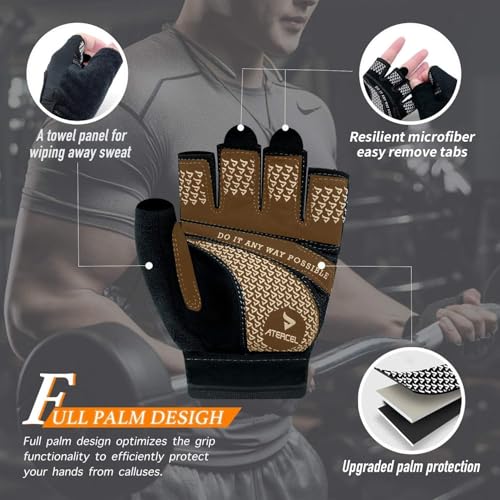 Detalle 2 de ATERCEL Weight Lifting Gloves breathable, super lightweight