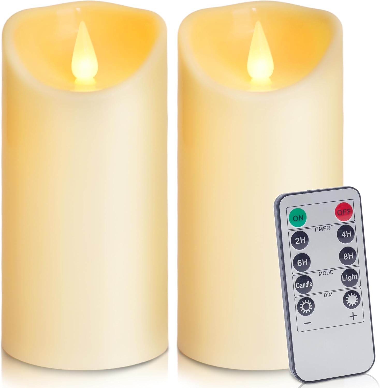 Detalle de Auralome LED Battery Pillar Candle 6in