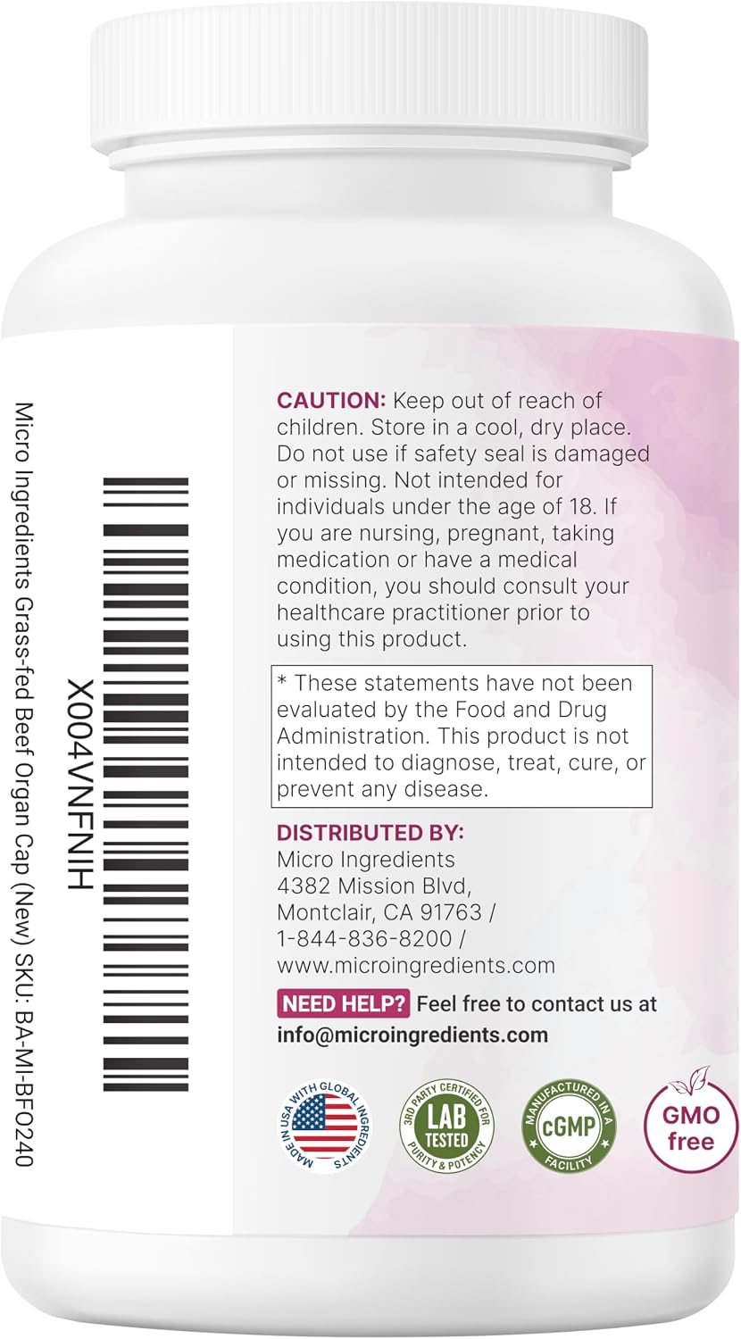 Thumbnail 6 de Micro Ingredients Beef Organ Supplement, 240 Capsules